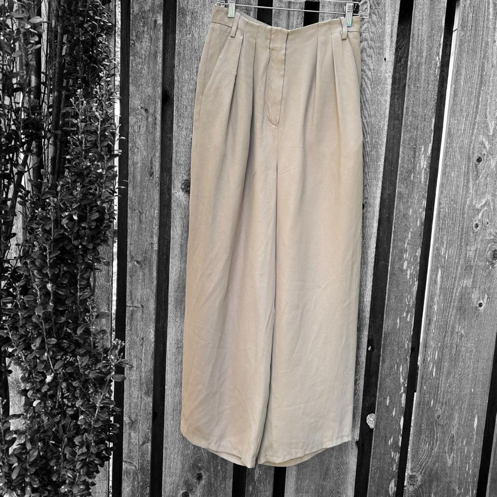 Tibi Wide Leg Beige Trousers Pants Size 2